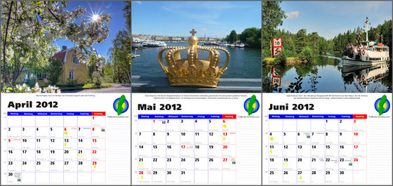 Schweden-Kalender 2012 Q2
