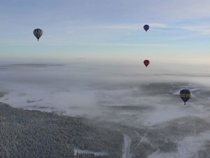 Heissluftballon in Gällivare in Schwedisch-Lappland