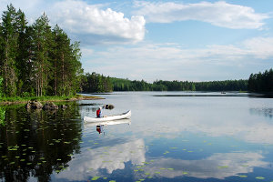 Kanu See in Schweden