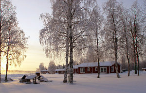 Ferienhaus im Winter in Schweden